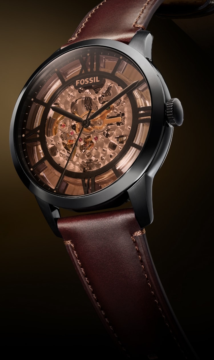 The brown leather Townsman Automatic watch.